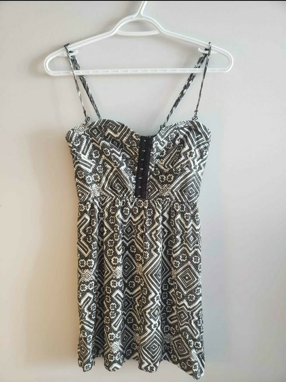 Billabong Black and White Aztec Print Mini Dress
